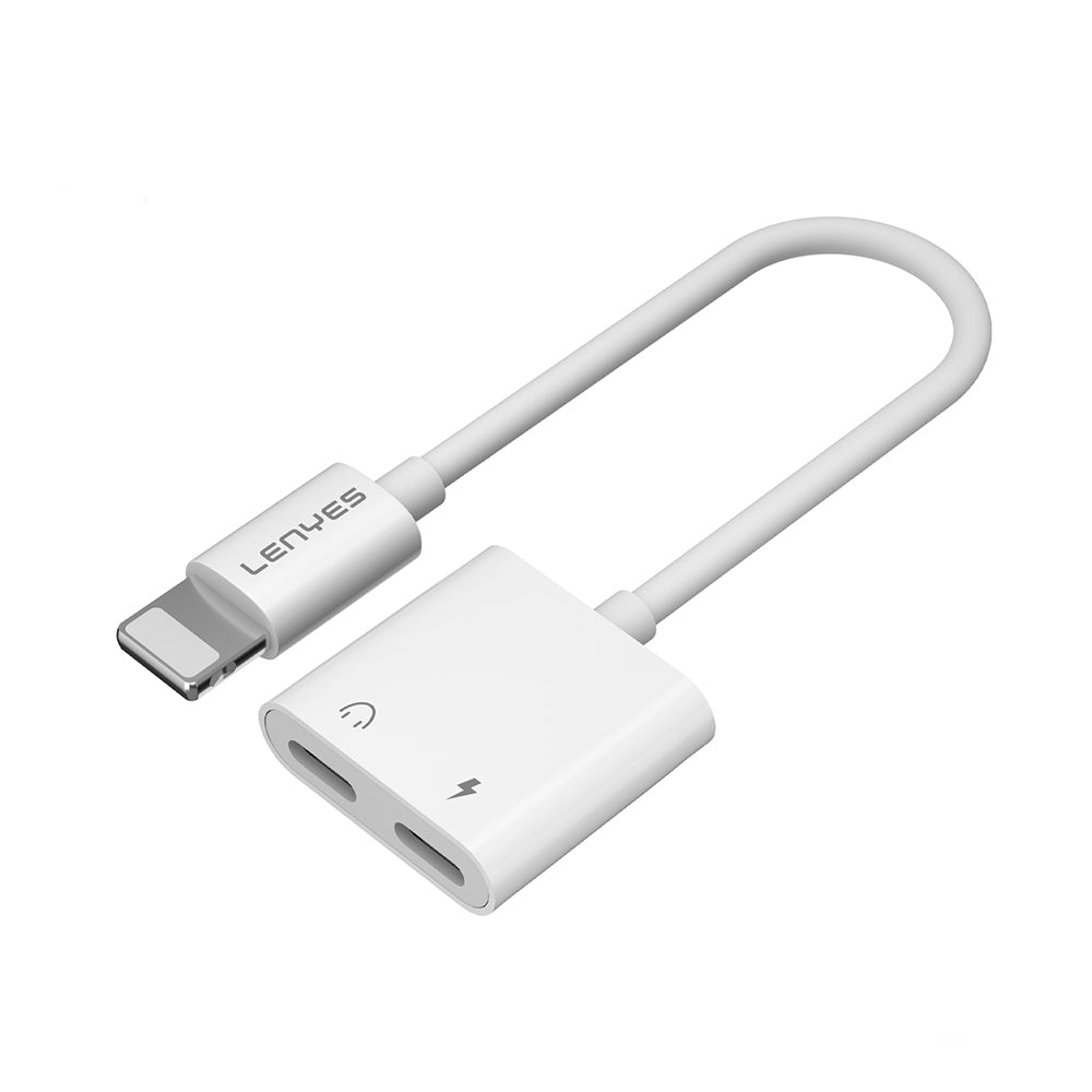 Lenyes AX92 Lightning to Lightning 2in1 Şarj ve Kulaklık Dönüştürücü Adaptör