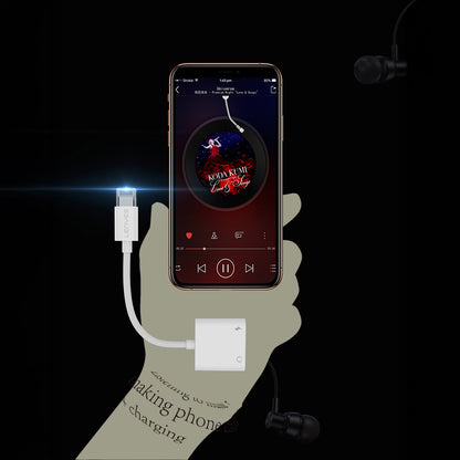 Lenyes AX92 Lightning to Lightning 2in1 Şarj ve Kulaklık Dönüştürücü Adaptör
