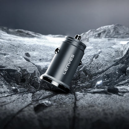 Lenyes CA60 Hızlı Şarj Özellikli Dual Type-C + USB-A Portlu Mini Araç Şarj Aleti PD 45W