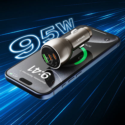 Lenyes CA65 Hızlı Şarj Özellikli Dual Type-C + Type-C Portlu PD Araç Şarj Aleti 60W