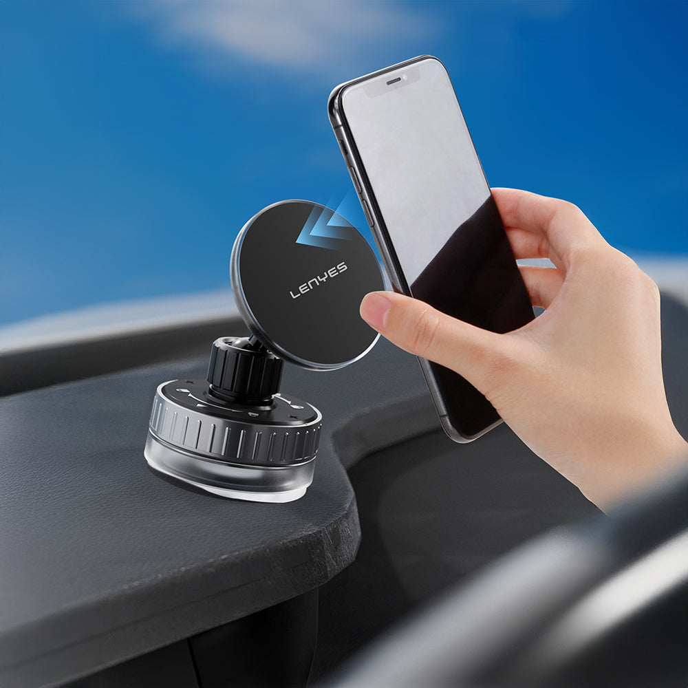 Lenyes CR192 Vakum Özellikli 360 Derece Dönebilen Magnetik Telefon Tutucu