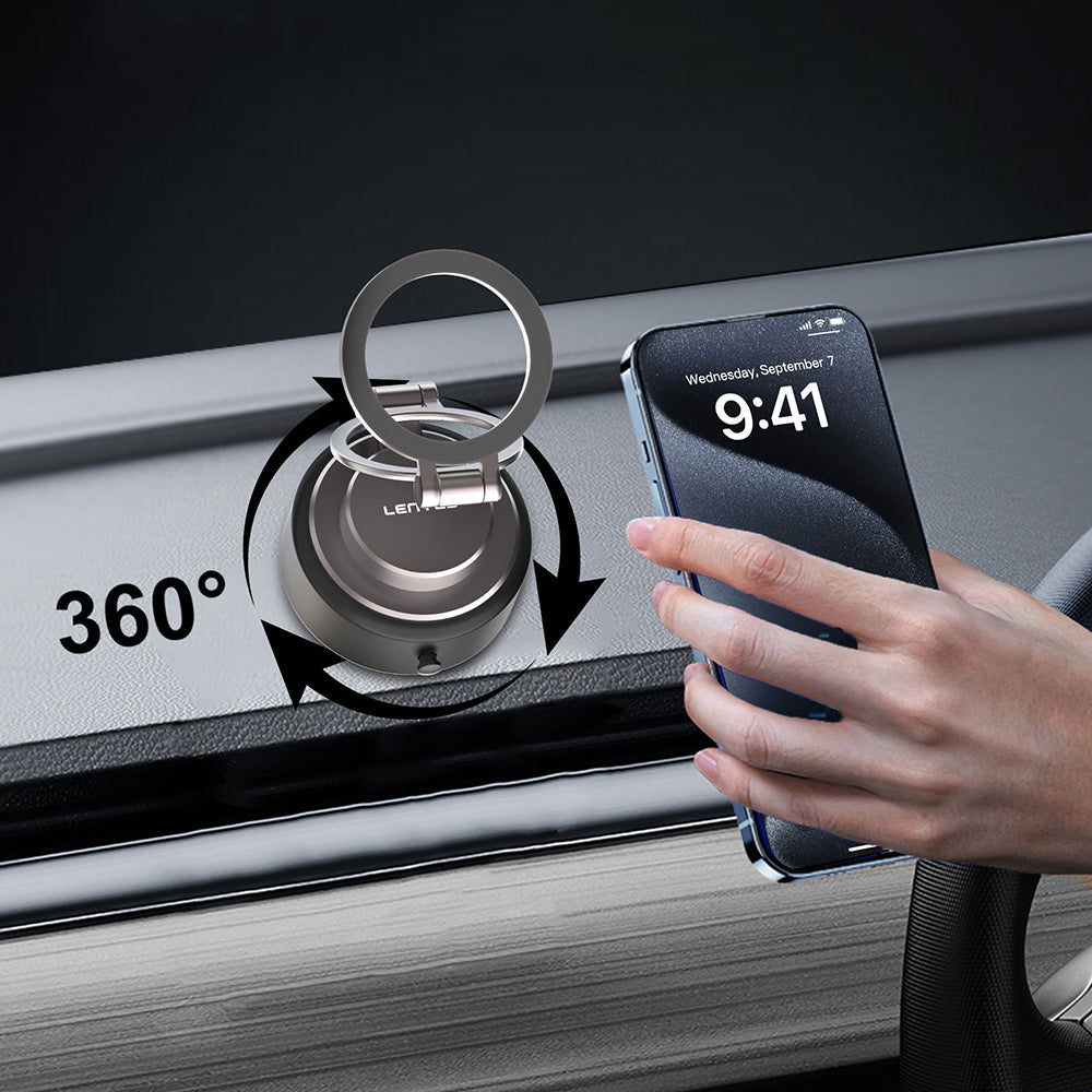 Lenyes CR198 360 Derece Dönebilen 100mAh Type-C Portlu Elektrikli Vakum Özellikli Katlanabilir Telefon Tutucu