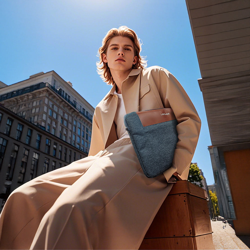 Lenyes LB542 Rambler Serisi Su Geçirmez Polyester Kumaş 13-14 inç Laptop Çantası