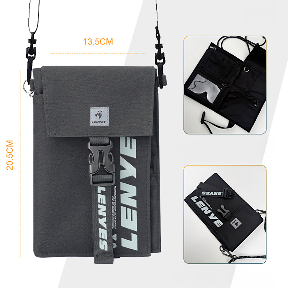 Lenyes LB582 Roamer Serisi Çok Amaçlı Su Geçirmez Polyester Kumaş Ayarlanabilir Omuz Askılı Çapraz Vücut Çantası