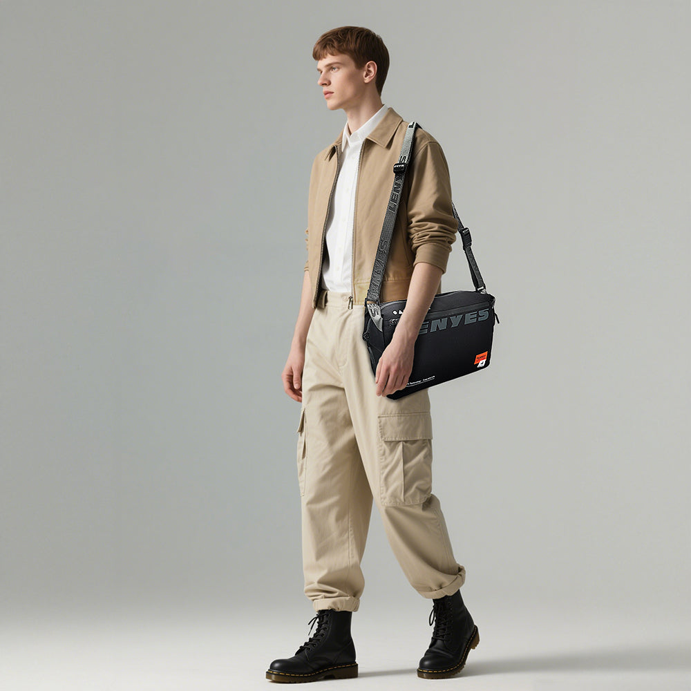 Lenyes LB594 Innovator Crossbody Serisi Manyetik Tokalı 500D Su Geçirmez Kumaşlı Çapraz Vücut Çantası