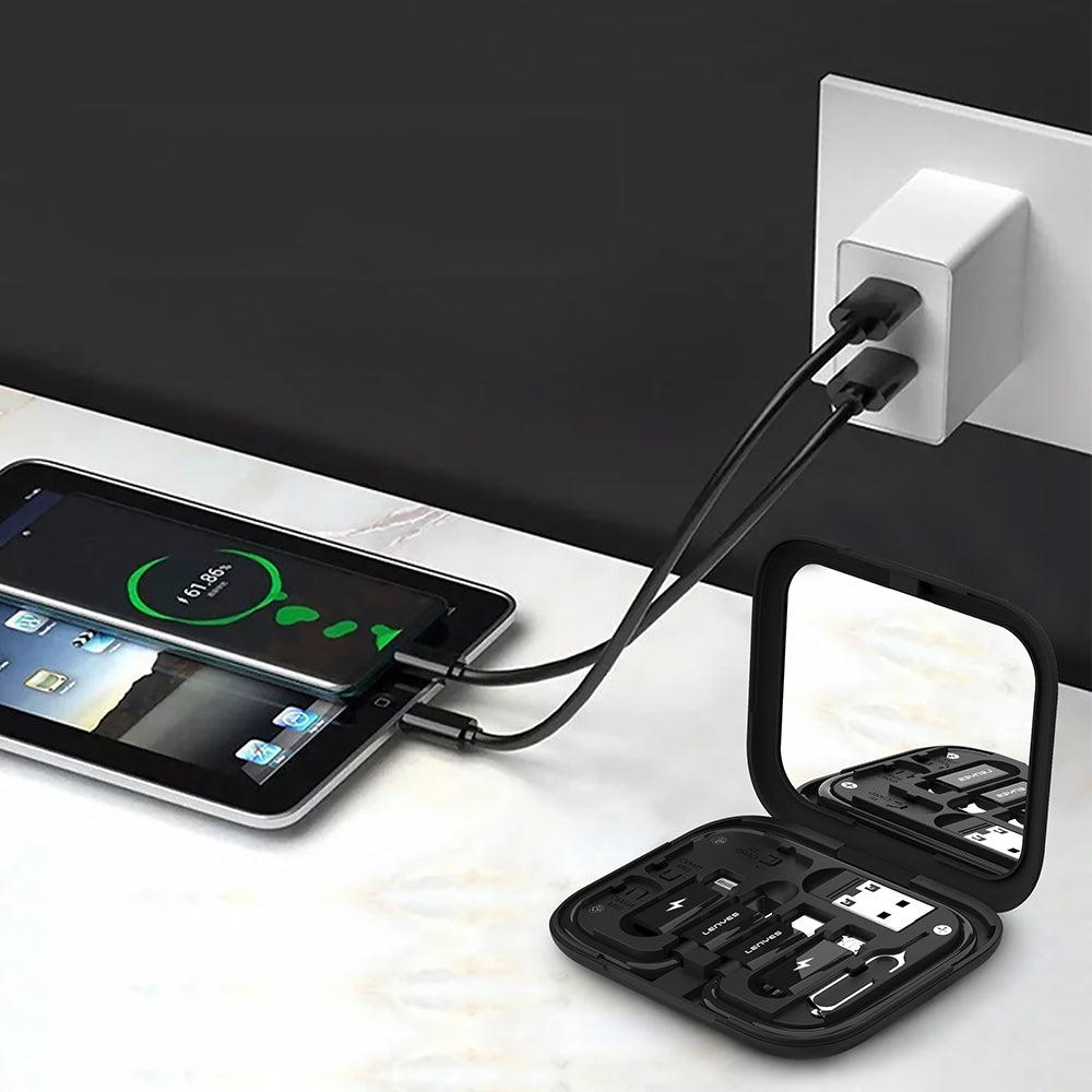 Lenyes LB602 6in1 Type-C to Type-C Kablolu 60W Çevirici Adaptör Seti Standlı Saklama Kutusu