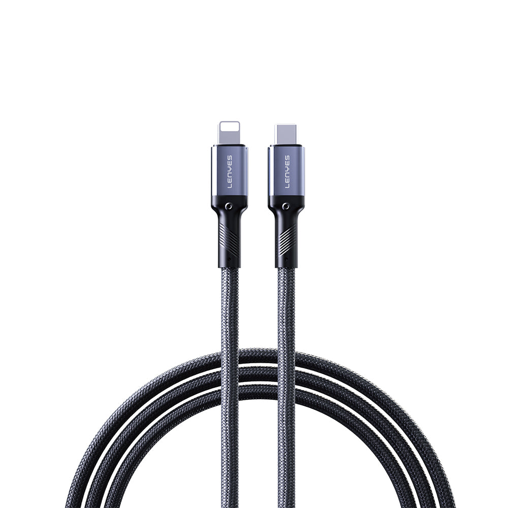 Lenyes LC509 Type-C to Lightning PD 30W Örgü Tasarımlı Hızlı Şarj Özellikli Data ve Şarj Kablosu 1M