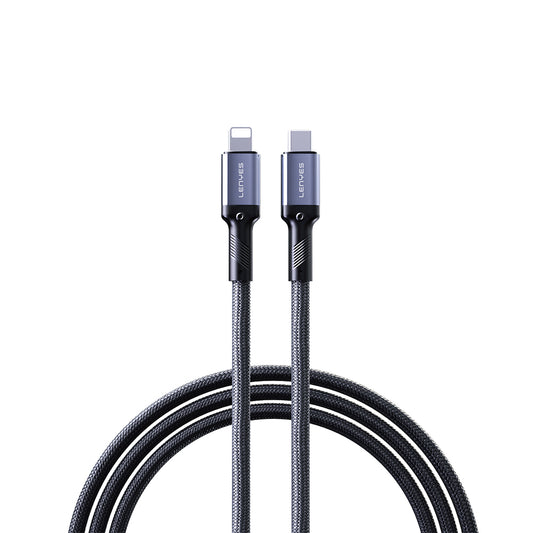 Lenyes LC509 Type-C to Lightning PD 30W Örgü Tasarımlı Hızlı Şarj Özellikli Data ve Şarj Kablosu 1M