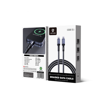 Lenyes LC509 Type-C to Lightning PD 30W Örgü Tasarımlı Hızlı Şarj Özellikli Data ve Şarj Kablosu 1M