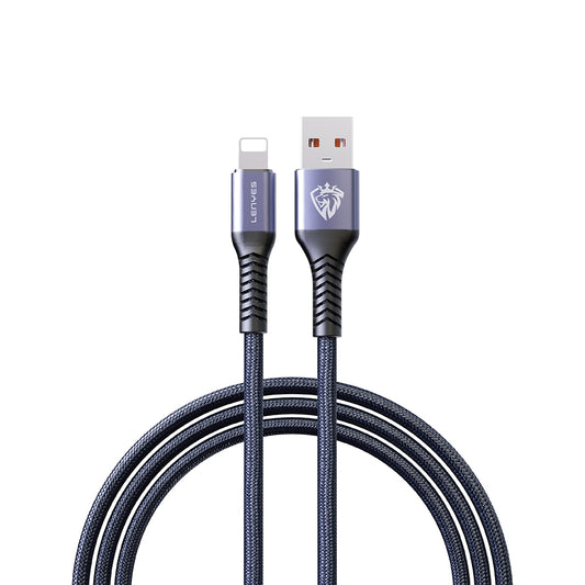 Lenyes LC510 USB-A to Lightning 2.4A Örgü Tasarımlı Hızlı Şarj Özellikli Data ve Şarj Kablosu 1M