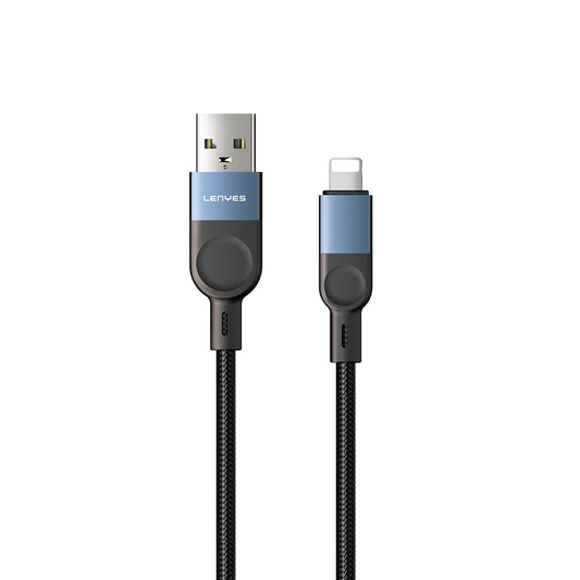 Lenyes LC514 USB-A to Lightning Hızlı Şarj Özellikli Örgülü Data ve Şarj Kablosu 15W 1M