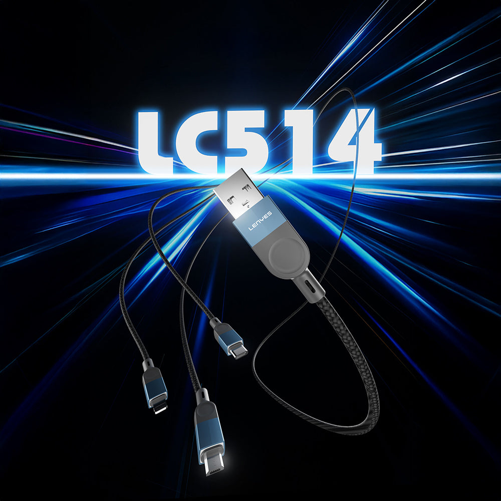 Lenyes LC514 USB-A to Type-C Hızlı Şarj Özellikli Örgülü Data ve Şarj Kablosu 15W 1M