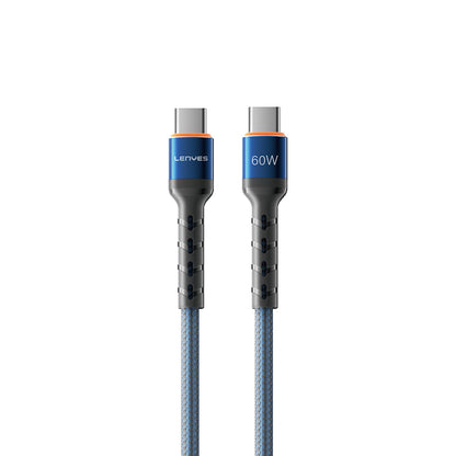 Lenyes LC515 Type-C to Type-C Hızlı Şarj Özellikli Örgülü Data ve Şarj Kablosu 60W 1M