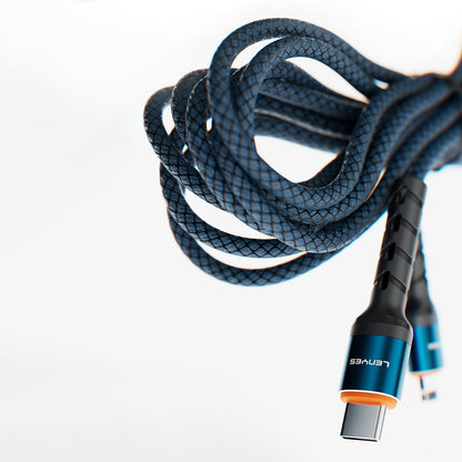 Lenyes LC515 Type-C to Type-C Hızlı Şarj Özellikli Örgülü Data ve Şarj Kablosu 60W 1M