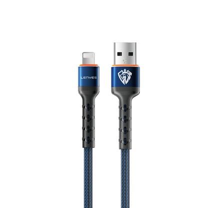 Lenyes LC515 USB-A to Lightning Hızlı Şarj Özellikli Örgülü Data ve Şarj Kablosu 3A 1M