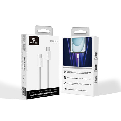 Lenyes LC526 Type-C to Type-C Akıllı Çip Koruma Özellikli Data ve Şarj Kablosu 60W 1.2M