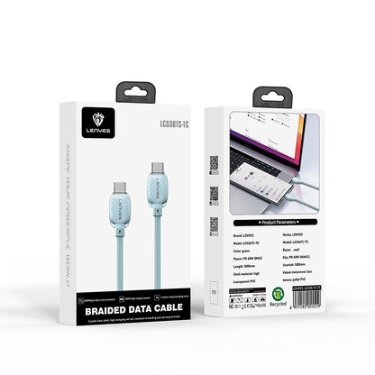 Lenyes LC536 Type-C to Type-C PD Örgü Tasarımlı Hızlı Şarj Özellikli Data ve Şarj Kablosu 60W 1M