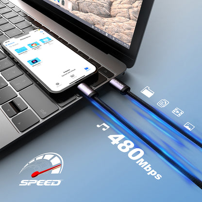 Lenyes LC537 Type-C to Type-C Hızlı Şarj Özellikli Örgülü Data ve Şarj Kablosu 60W 1M