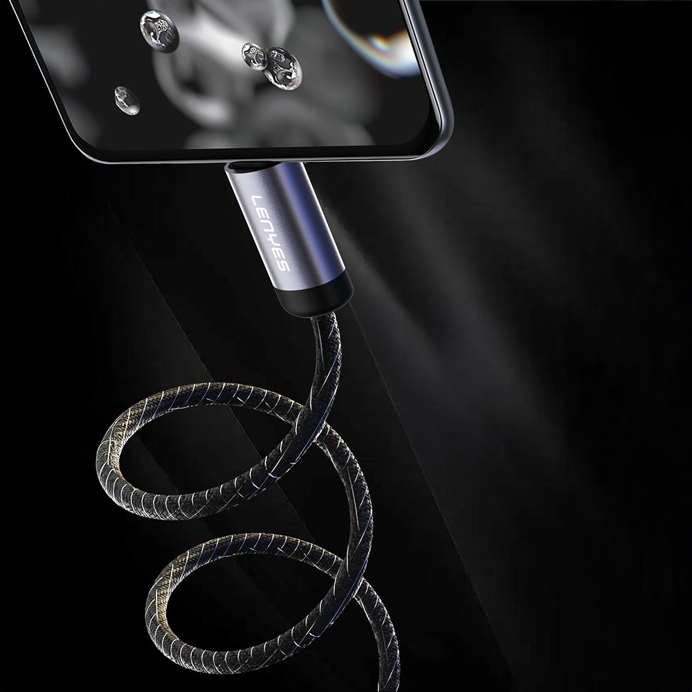 Lenyes LC537 Type-C to Type-C Hızlı Şarj Özellikli Örgülü Data ve Şarj Kablosu 60W 1M