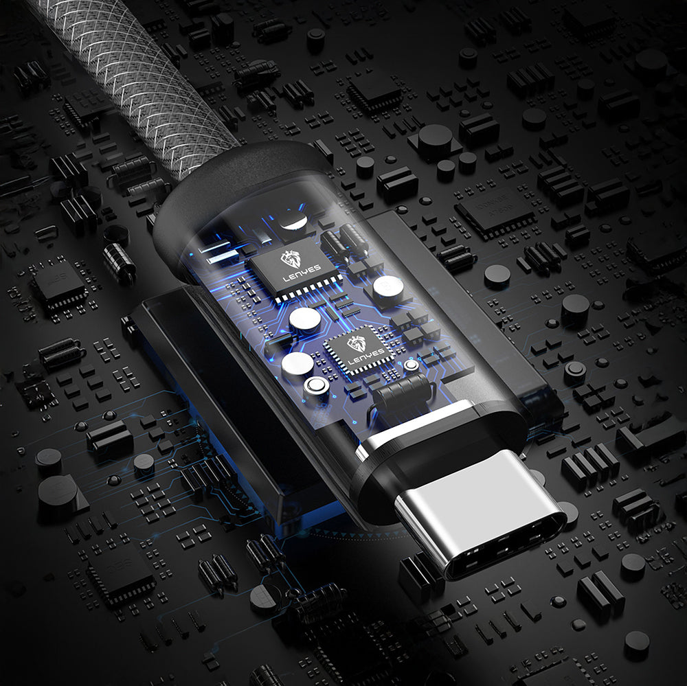 Lenyes LC537 Type-C to Type-C Hızlı Şarj Özellikli Örgülü Data ve Şarj Kablosu 60W 1M