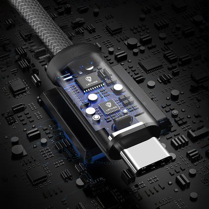 Lenyes LC537 Type-C to Type-C Hızlı Şarj Özellikli Örgülü Data ve Şarj Kablosu 60W 1M