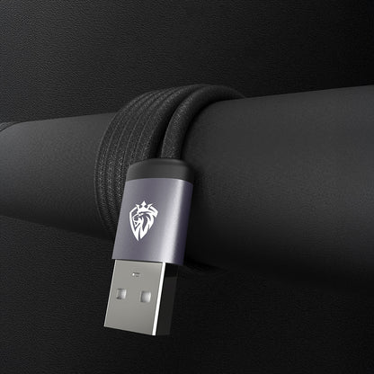 Lenyes LC537 USB-A to Micro Hızlı Şarj Özellikli Örgülü Data ve Şarj Kablosu 10W 1M