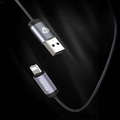 Lenyes LC537 USB-A to Type-C Örgü Tasarımlı Hızlı Şarj Özellikli Data ve Şarj Kablosu 10W 1M