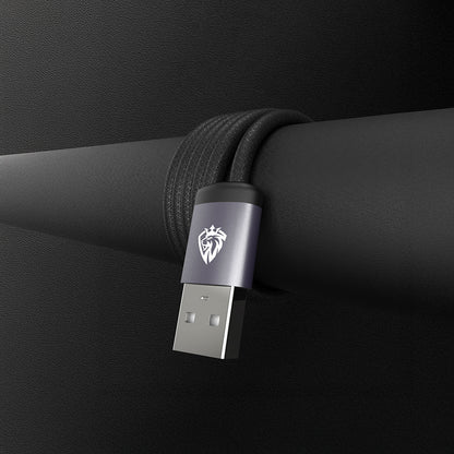 Lenyes LC537 USB-A to Type-C Örgü Tasarımlı Hızlı Şarj Özellikli Data ve Şarj Kablosu 10W 1M