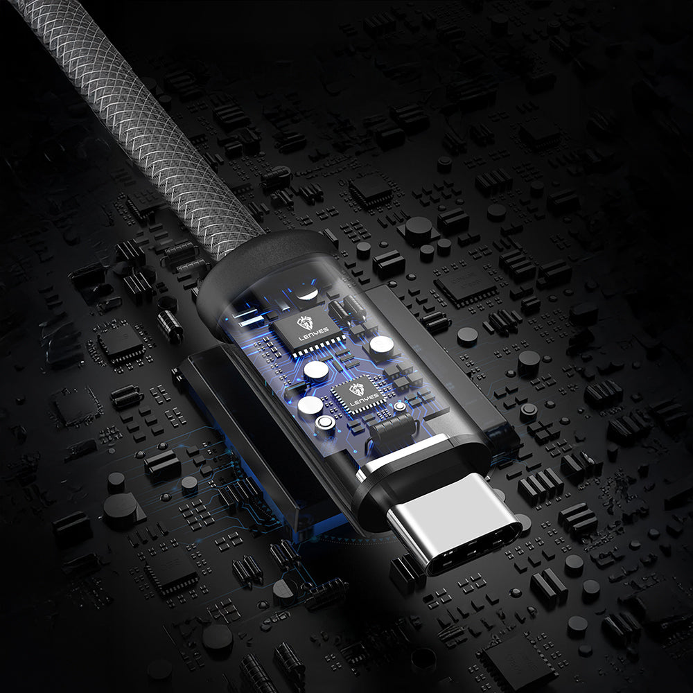 Lenyes LC537 USB-A to Type-C Örgü Tasarımlı Hızlı Şarj Özellikli Data ve Şarj Kablosu 10W 1M