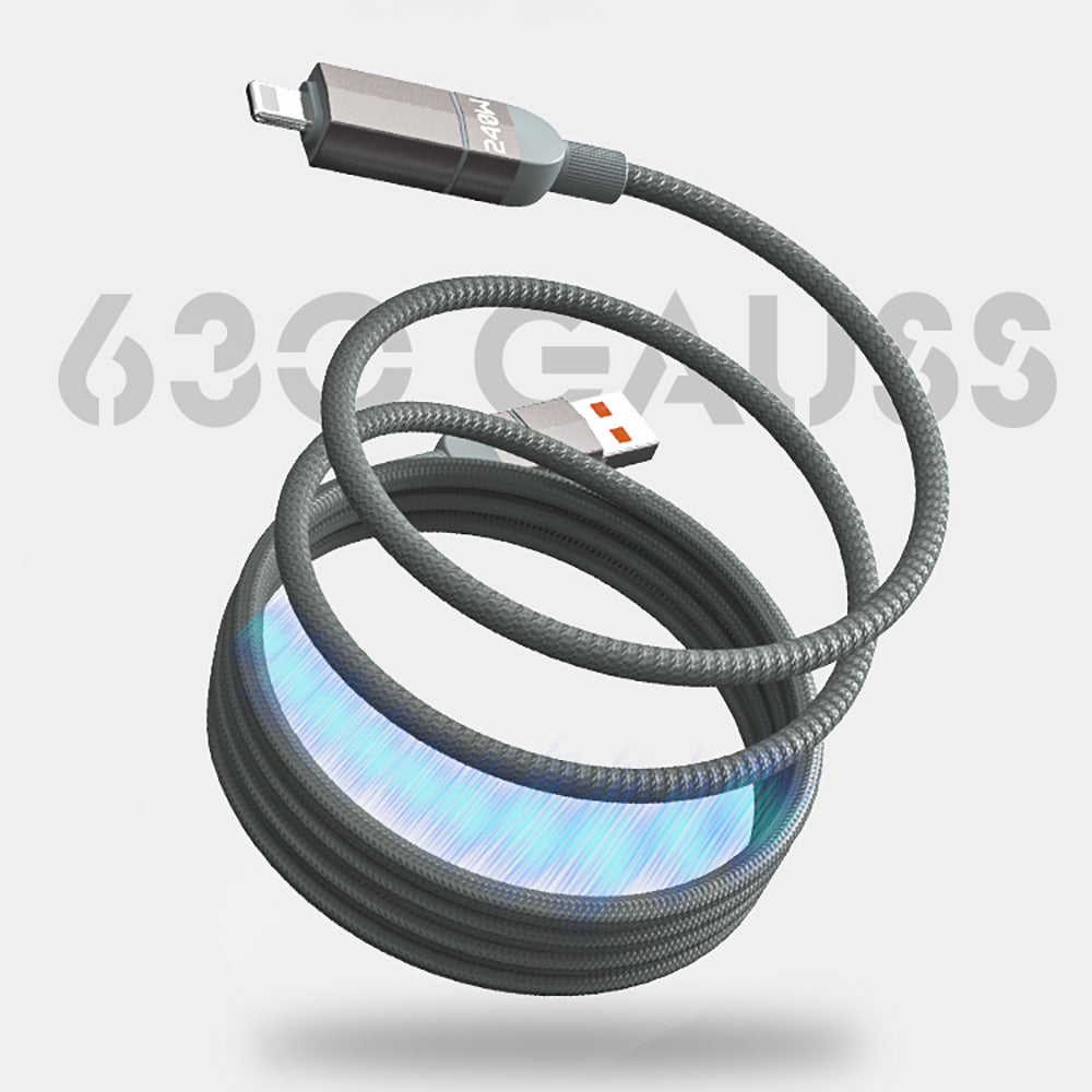 Lenyes LC543 4in1 Hızlı Şarj Özellikli USB-A - Type-C + Type-C to Lightning Data ve Şarj Kablosu 240W 1M