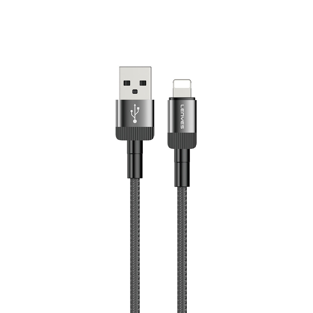 Lenyes LC546 USB-A to Lightning Örgü Tasarımlı Hızlı Şarj Özellikli Data ve Şarj Kablosu 12W 1M
