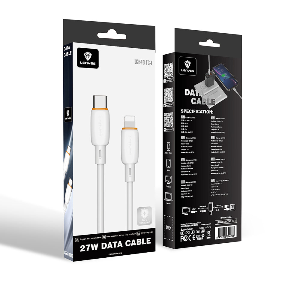 Lenyes LC548-TC-L Type-C to Ligthing Hızlı Şarj Özellikli Data ve Şarj Kablosu 27W 1M