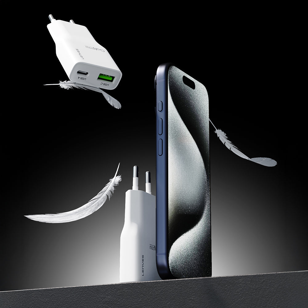 Lenyes LCH11 Serisi Type-C to Lightning GaN Teknolojili PD Hızlı Şarj Özellikli Kablolu Şarj Seti 20W