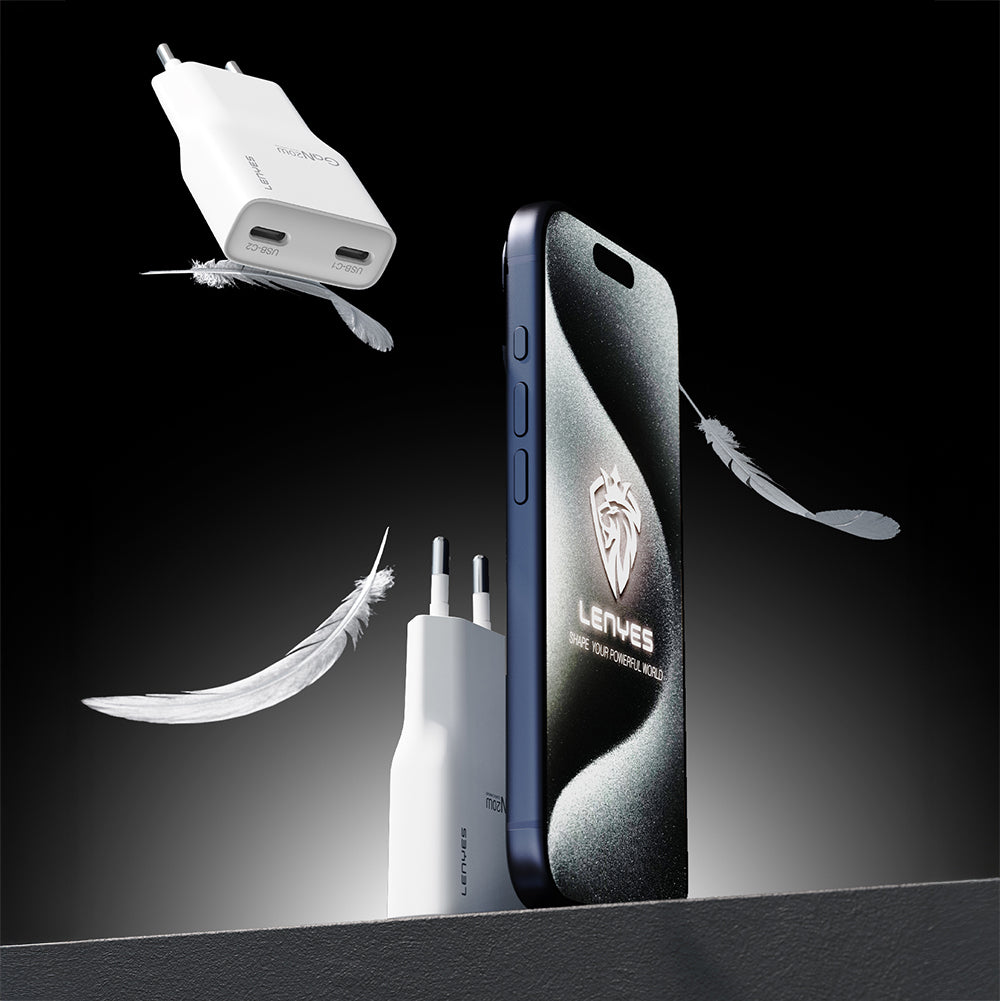 Lenyes LCH15-EU TC-TC Type-C to Type-C GaN Teknolojili PD Hızlı Şarj Özellikli Şarj Seti 20W