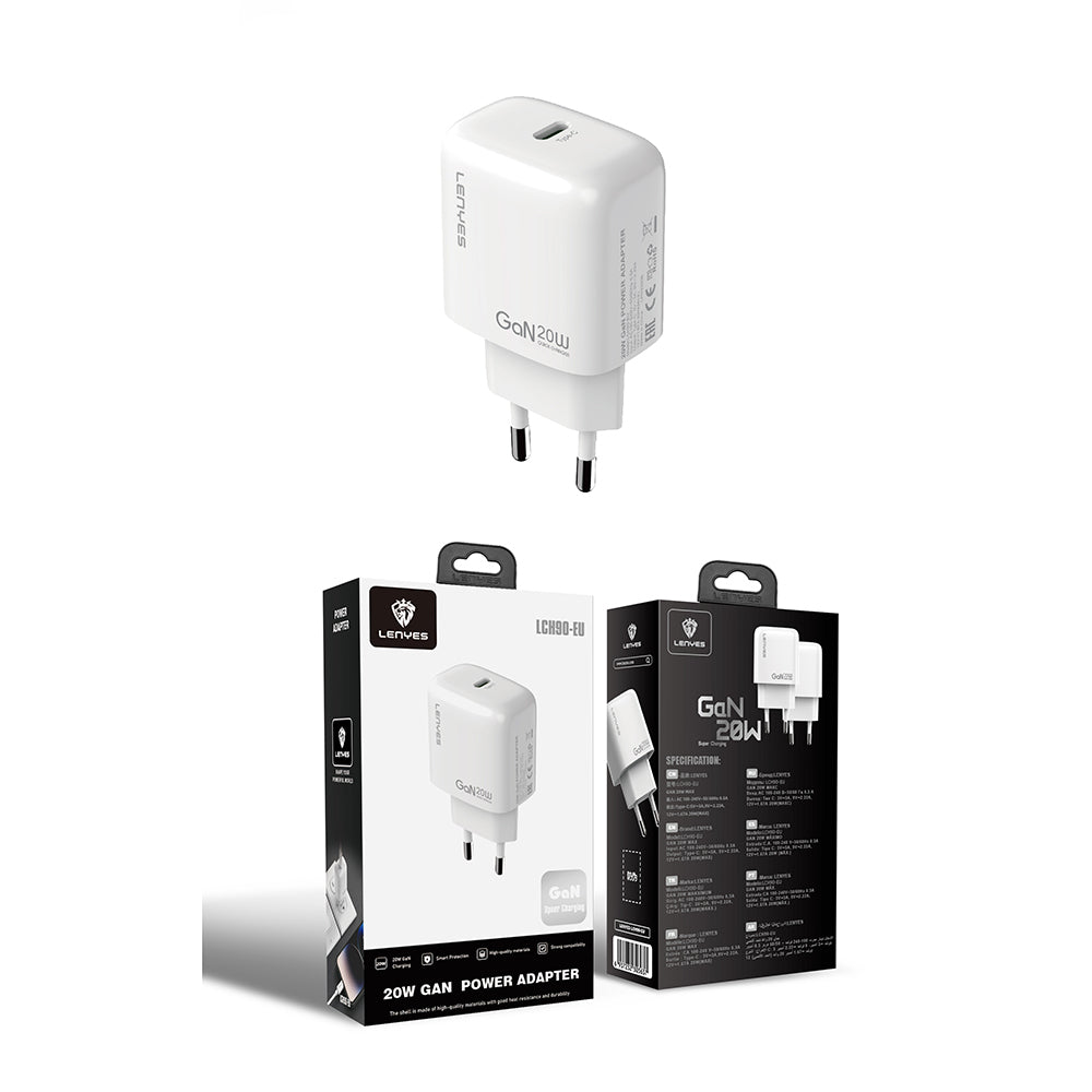 Lenyes LCH90 Type-C GaN Teknolojili PD Hızlı Şarj Özellikli Şarj Başlığı 20W