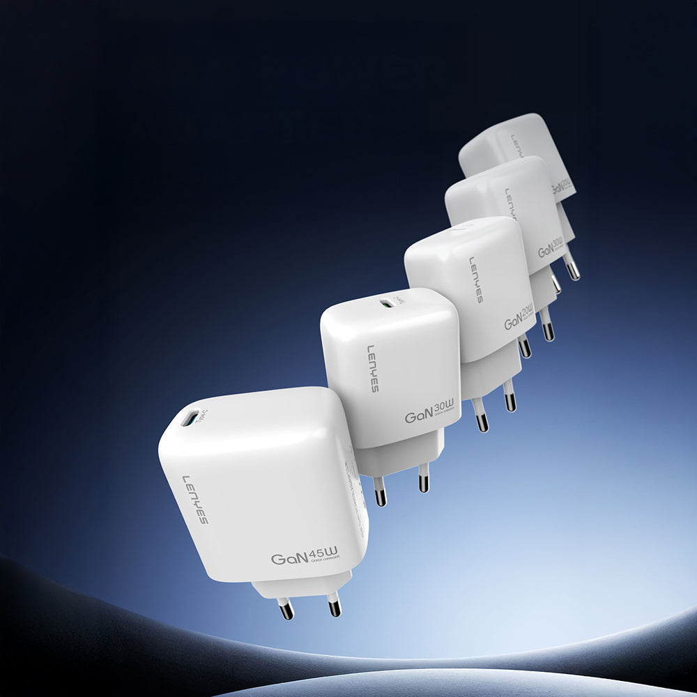 Lenyes LCH91 Type-C ve USB GaN Teknolojili PD Hızlı Şarj Özellikli Şarj Başlığı 20W