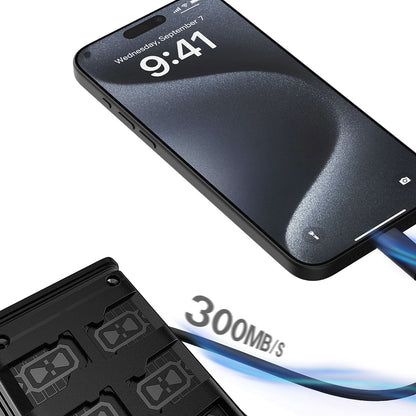 Lenyes LCR03 Type-C Kablolu Su Geçirmez Çoklu Kart Depolama ve Okuyucu Kutusu 10 Gbps