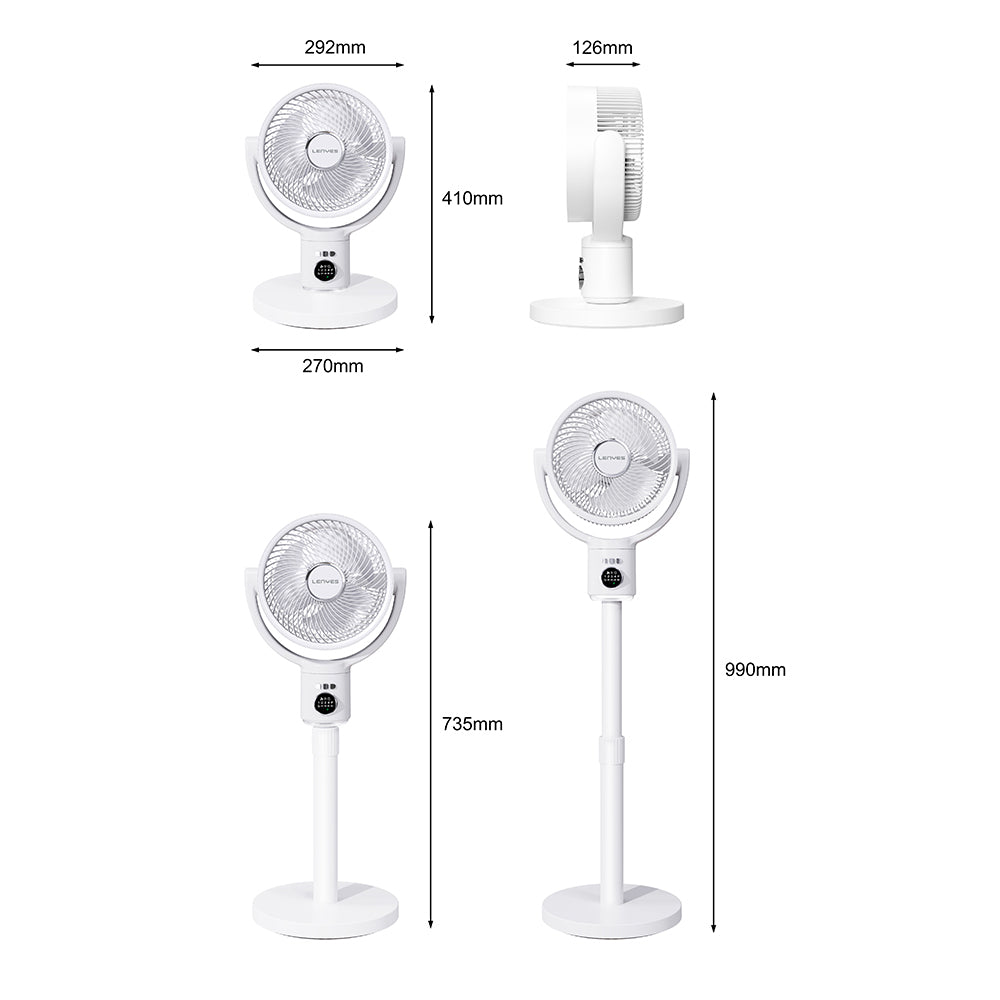 Lenyes LHF10 Dijital LED Göstergeli 5 Kademeli Uzaktan Kumandalı Uzayabilen Gövdeli 10 inç Fan