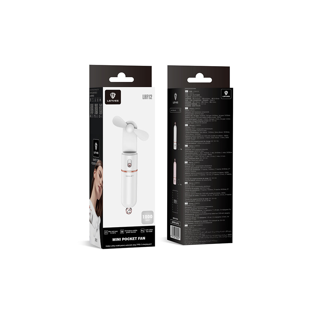 Lenyes LHF12 Powerbank Özellikli 3 Kademeli Portatif Soğutucu El Fanı