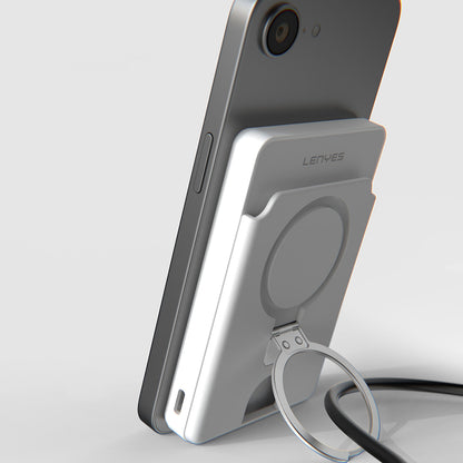 Lenyes PW0006D PD 20W Hızlı Şarj Özellikli Kartlıklı Standlı Wireless Powerbank 15W 5000mAh