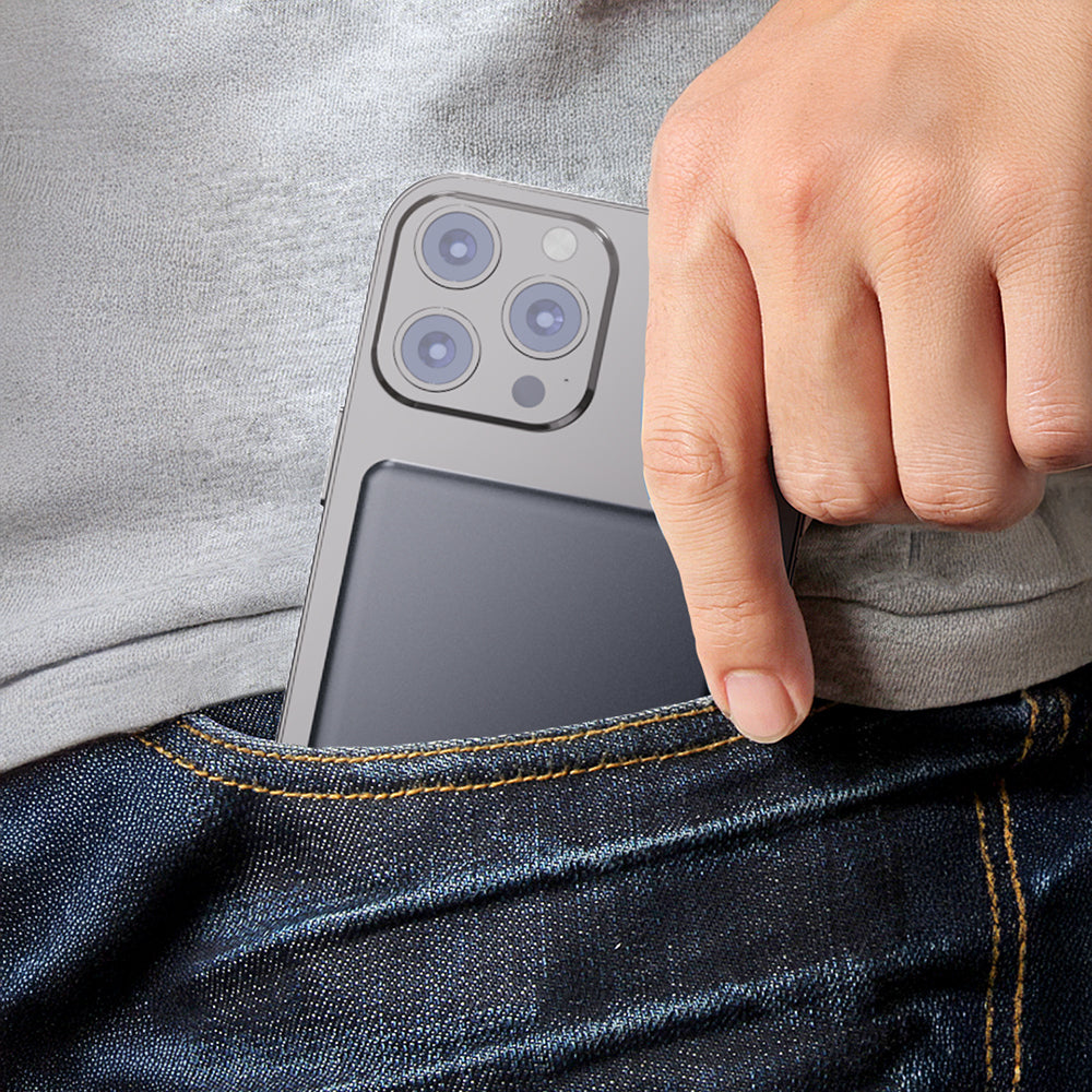 Lenyes PW037D Ultra İnce Dijital LED Ekranlı Wireless Powerbank 5000mAh