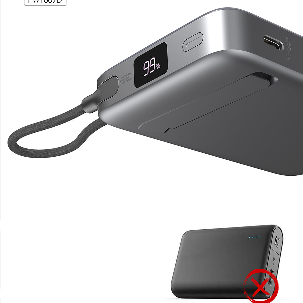 Lenyes PW1009D PD 35W Qi2 Teknolojili Type-C Kablolu Standlı Wireless Powerbank 15W 10000mAh