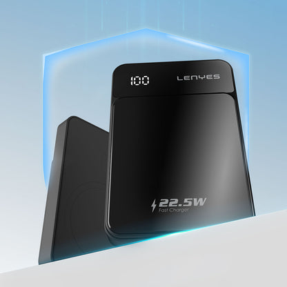 Lenyes PW126D Dijital LED Ekranlı Kablosuz Şarj Özellikli Powerbank 22.5W 10.000mAh