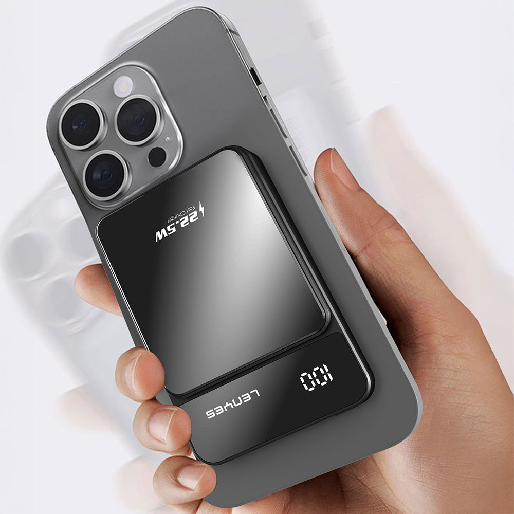 Lenyes PW126D Dijital LED Ekranlı Kablosuz Şarj Özellikli Powerbank 22.5W 10.000mAh