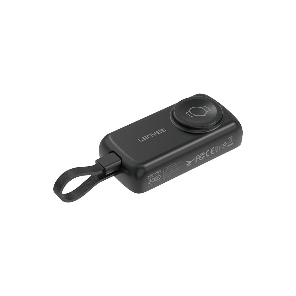 Lenyes PX0001D Akıllı Saat Kablosuz Şarj Özellikli Taşınabilir Type-C Kablolu Powerbank 2000mAh 2W