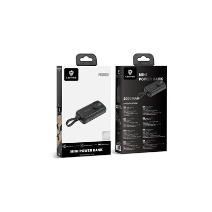 Lenyes PX0001D Akıllı Saat Kablosuz Şarj Özellikli Taşınabilir Type-C Kablolu Powerbank 2000mAh 2W