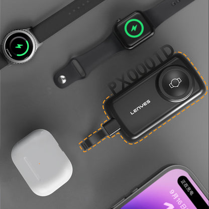 Lenyes PX0001D Akıllı Saat Kablosuz Şarj Özellikli Taşınabilir Type-C Kablolu Powerbank 2000mAh 2W