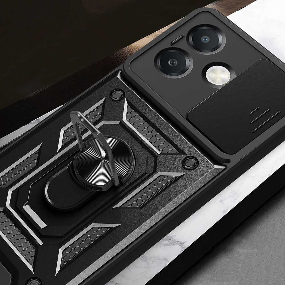 Oppo A3x 4G Kılıf Magnetik Standlı Kamera Korumalı Zore Sürgülü Vega Kapak