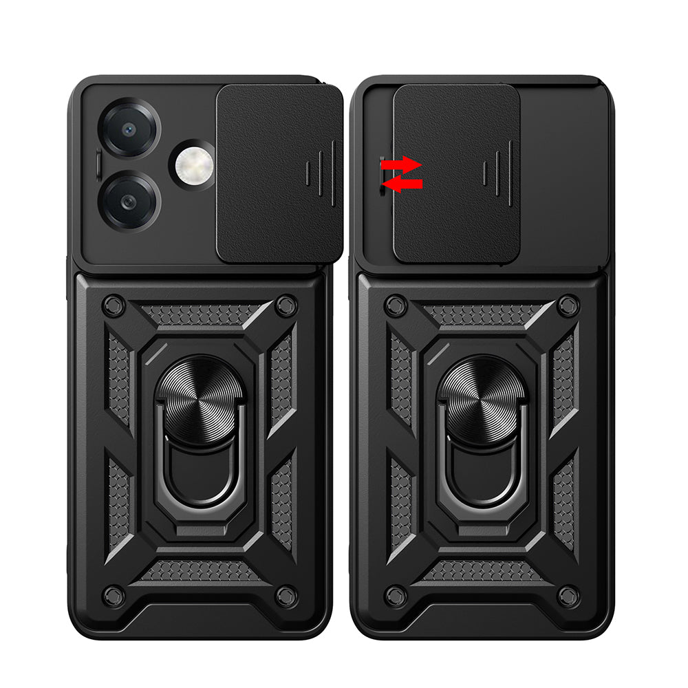 Oppo A3x 4G Kılıf Magnetik Standlı Kamera Korumalı Zore Sürgülü Vega Kapak