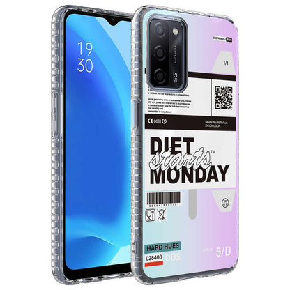 Oppo A54 4G Kılıf Airbag Kenarlı Renkli Desenli Silikon Zore Elegans Kapak